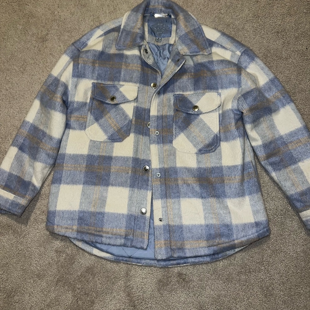 White and blue jacket